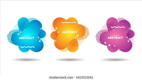 Modern abstract vector banner set. Flat geometric liquid form with various colors. Modern vector template, Template for the design of a logo, flyer or presentation
