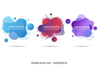 Modern Abstract Vector Banner Set. Geometric Liquid Background with Various Colors. Abstract Background Template