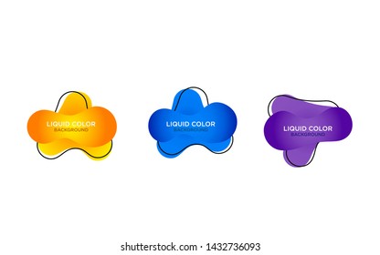 Modern abstract vector banner set. Flat geometric liquid form with various colors. Modern vector template, Template for the design of a logo, flyer or presentation. EPS 10 - Vector 