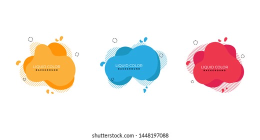 Modern abstract vector banner set. Flat modern fluid design template for the design of a logo, flyer or presentation. Vector Illustration