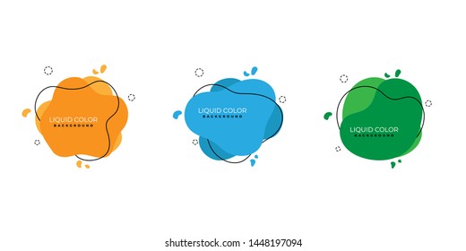 Modern abstract vector banner set. Flat modern fluid design template for the design of a logo, flyer or presentation. Vector Illustration