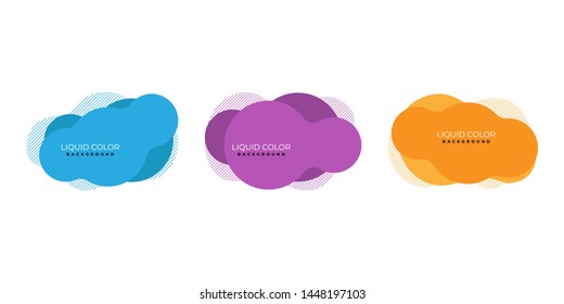 Modern abstract vector banner set. Flat modern fluid design template for the design of a logo, flyer or presentation. Vector Illustration