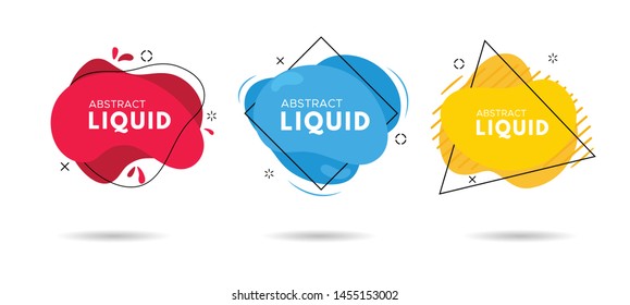 Modern abstract vector banner set. Flat geometric liquid form with various colors. Modern vector template - Vector