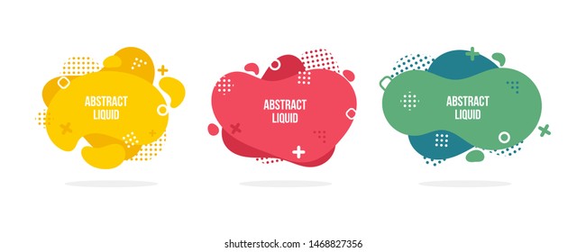 Modern abstract vector banner set. Flat geometric liquid form with various colors. Modern vector template, Template for the design of a logo, flyer or presentation.
