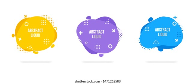 Modern abstract vector banner set. Flat geometric liquid form with various colors. Modern vector template, Template for the design of a logo, flyer or presentation. 
