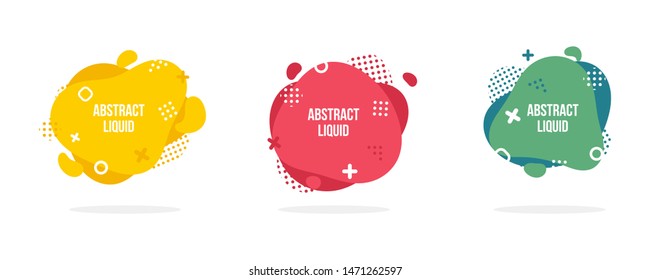 Modern abstract vector banner set. Flat geometric liquid form with various colors. Modern vector template, Template for the design of a logo, flyer or presentation. 