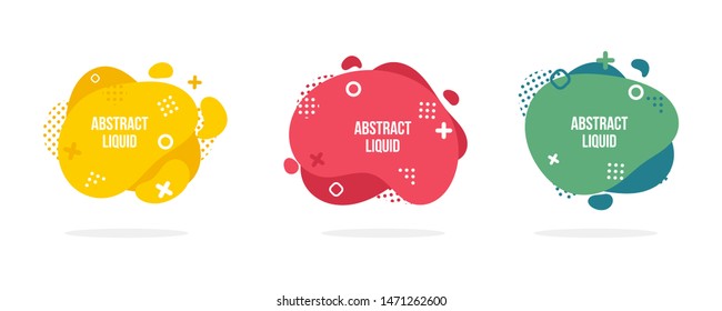 Modern abstract vector banner set. Flat geometric liquid form with various colors. Modern vector template, Template for the design of a logo, flyer or presentation. 