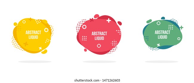 Modern abstract vector banner set. Flat geometric liquid form with various colors. Modern vector template, Template for the design of a logo, flyer or presentation. 