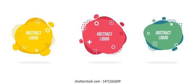 Modern abstract vector banner set. Flat geometric liquid form with various colors. Modern vector template, Template for the design of a logo, flyer or presentation. 