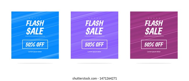 Modern abstract vector banner set. Modern vector template, Template for the design of flash sale poster on social media.