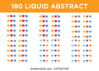 Modern abstract vector banner set. Flat geometric liquid form with various colors.