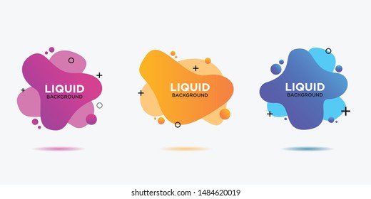 Modern abstract vector banner set. Flat geometric liquid form with various colors. Modern vector template, Template for the design of a logo, flyer or presentation. 