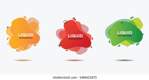 Modern abstract vector banner set. Flat geometric liquid form with various colors. Modern vector template, Template for the design of a logo, flyer or presentation. 