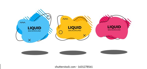 Modern abstract vector banner set. Flat geometric liquid form with various colors. Modern vector template, Template for the design of a logo, flyer or presentation. EPS 10