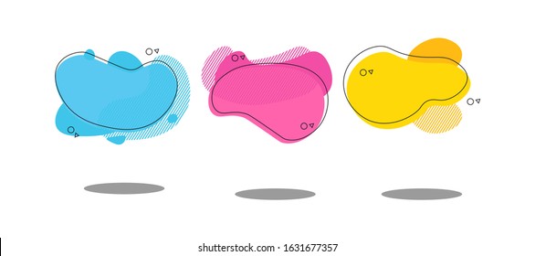 Modern abstract vector banner set. Flat geometric liquid form with various colors. Modern vector template, Template for the design of a logo, flyer or presentation. EPS 10