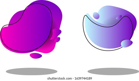 Modern abstract vector banner set. Flat geometric liquid form with various colors. Modern vector template, Template for the design of a logo, flyer or presentation. EPS 10