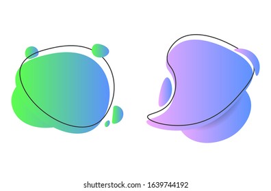 Modern abstract vector banner set. Flat geometric liquid form with various colors. Modern vector template, Template for the design of a logo, flyer or presentation. EPS 10