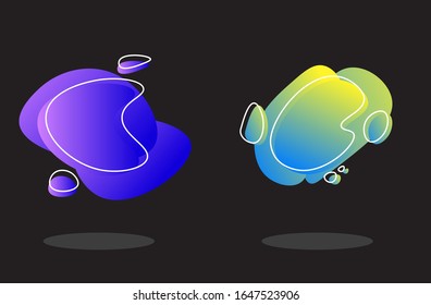 Modern abstract vector banner set. Flat geometric liquid form with various colors. Modern vector template, Template for the design of a logo, flyer or presentation. EPS 10