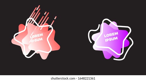 Conjunto de banner vectorial abstracto moderno. Forma líquida geométrica plana con varios colores. Plantilla vectorial moderna, Plantilla para el diseño de un logotipo, volante o presentación. EPS 10