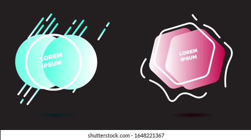 Modern abstract vector banner set. Flat geometric liquid form with various colors. Modern vector template, Template for the design of a logo, flyer or presentation. EPS 10