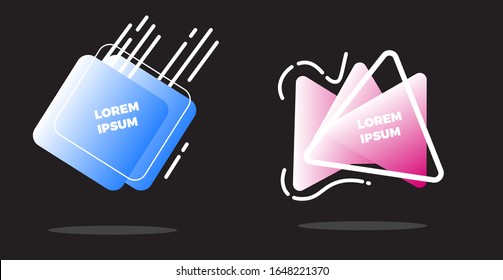 Modern abstract vector banner set. Flat geometric liquid form with various colors. Modern vector template, Template for the design of a logo, flyer or presentation. EPS 10