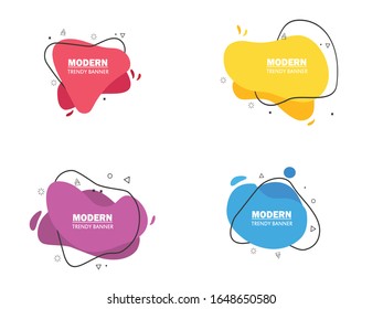 Modern abstract vector banner set. Flat geometric liquid form with various colors. Modern vector template, Template for the design of a logo, flyer or presentation. EPS 10