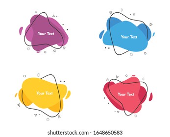 Modern abstract vector banner set. Flat geometric liquid form with various colors. Modern vector template, Template for the design of a logo, flyer or presentation. EPS 10