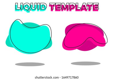 Modern abstract vector banner set. Flat geometric liquid form with various colors. Modern vector template, Template for the design of a logo, flyer or presentation. EPS 10