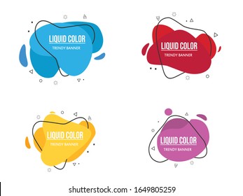 Modern abstract vector banner set. Flat geometric liquid form with various colors. Modern vector template, Template for the design of a logo, flyer or presentation. EPS 10
