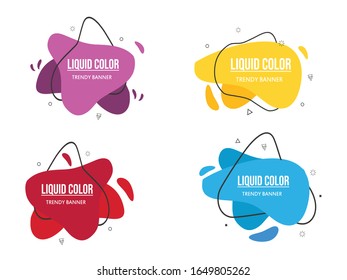 Modern abstract vector banner set. Flat geometric liquid form with various colors. Modern vector template, Template for the design of a logo, flyer or presentation. EPS 10