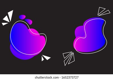 Modern abstract vector banner set. Flat geometric liquid form with various colors. Modern vector template, Template for the design of a logo, flyer or presentation. EPS 10