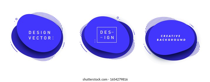 Modern abstract vector banner set. Flat geometric liquid form with various colors. Modern vector template, Template for the design of a logo, flyer or presentation.