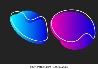Modern abstract vector banner set. Flat geometric liquid form with various colors. Modern vector template, Template for the design of a logo, flyer or presentation. EPS 10