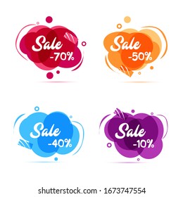 Modernes abstraktes Banner für Vektorillustration. Flache geometrische flüssige Form mit verschiedenen Farben. Moderne Vektorillustration Vorlage, Vorlage für die Gestaltung eines Logos, Flyer oder Präsentation. EPS10