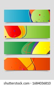 Modern abstract vector banner set. Flat geometric liquid form with various gradients colors. Modern vector template, Template for the design of a logo, flyer or presentation. 