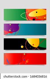 Modern abstract vector banner set. Flat geometric liquid form with various gradients colors. Modern vector template, Template for the design of a logo, flyer or presentation. 
