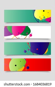 Modernes abstraktes Banner für Vektorillustration. Flache geometrische flüssige Form mit verschiedenen Farbverläufen. Moderne Vektorillustration Vorlage, Vorlage für die Gestaltung eines Logos, Flyer oder Präsentation. 