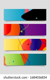 Modern abstract vector banner set. Flat geometric liquid form with various gradients colors. Modern vector template, Template for the design of a logo, flyer or presentation. 