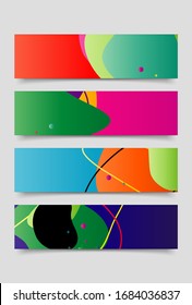 Modern abstract vector banner set. Flat geometric liquid form with various gradients colors. Modern vector template, Template for the design of a logo, flyer or presentation. 