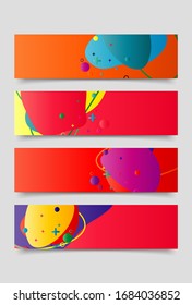 Modern abstract vector banner set. Flat geometric liquid form with various gradients colors. Modern vector template, Template for the design of a logo, flyer or presentation. 