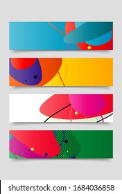 Modern abstract vector banner set. Flat geometric liquid form with various gradients colors. Modern vector template, Template for the design of a logo, flyer or presentation. 