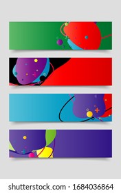 Modern abstract vector banner set. Flat geometric liquid form with various gradients colors. Modern vector template, Template for the design of a logo, flyer or presentation. 