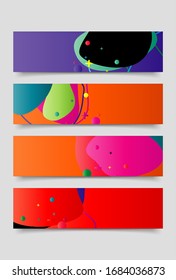 Modern abstract vector banner set. Flat geometric liquid form with various gradients colors. Modern vector template, Template for the design of a logo, flyer or presentation. 