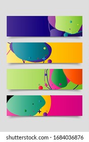 Modern abstract vector banner set. Flat geometric liquid form with various gradients colors. Modern vector template, Template for the design of a logo, flyer or presentation. 