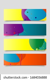 Modern abstract vector banner set. Flat geometric liquid form with various gradients colors. Modern vector template, Template for the design of a logo, flyer or presentation. 