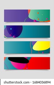 Modern abstract vector banner set. Flat geometric liquid form with various gradients colors. Modern vector template, Template for the design of a logo, flyer or presentation. 