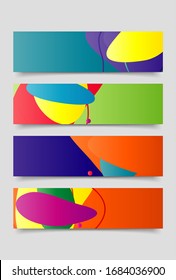 Modern abstract vector banner set. Flat geometric liquid form with various gradients colors. Modern vector template, Template for the design of a logo, flyer or presentation. 