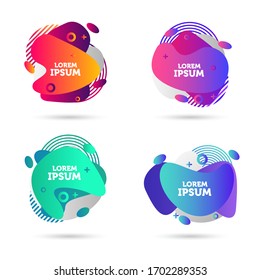 Modern abstract vector banner set. Flat geometric liquid form with various colors. Modern vector template, Template for the design of a logo, flyer or presentation