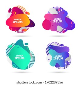 Modern abstract vector banner set. Flat geometric liquid form with various colors. Modern vector template, Template for the design of a logo, flyer or presentation