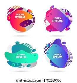 Modern abstract vector banner set. Flat geometric liquid form with various colors. Modern vector template, Template for the design of a logo, flyer or presentation